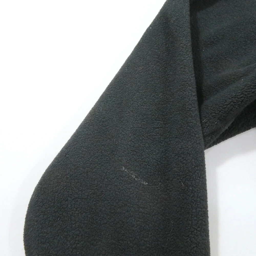 The North Face Fleece Jacket Black Gray Logo Zip Front Mens XL